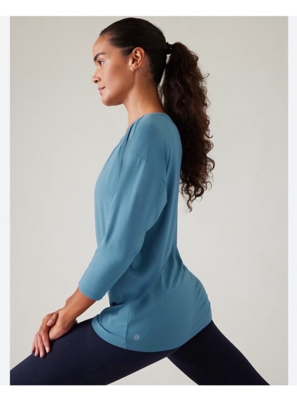 Athleta WHITE  EASE IN TOP 3/4 Sleeve Lightweight Top sold out
